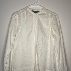 J.Crew white blouse with details